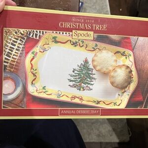 Spode Red and Green Christmas Tree Tray